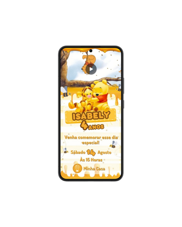 Convite Animado Ursinho Pooh