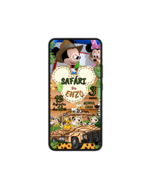 Convite Animado Mickey Safari