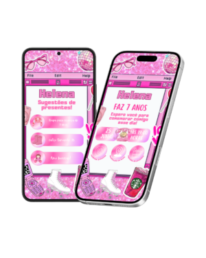 Convite Interativo Menina Pink