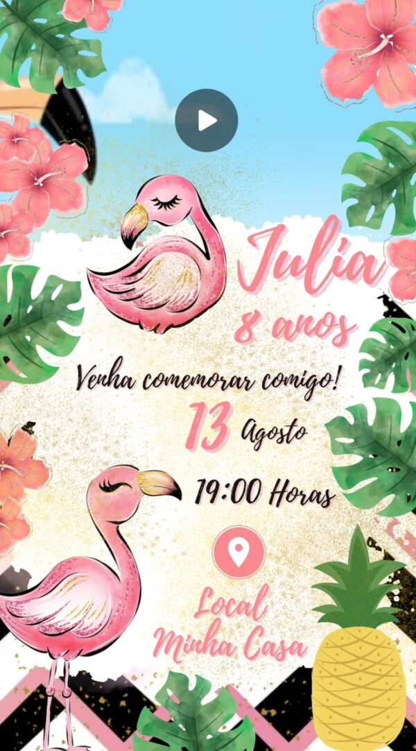 Convite Animado Flamingo - Image 2