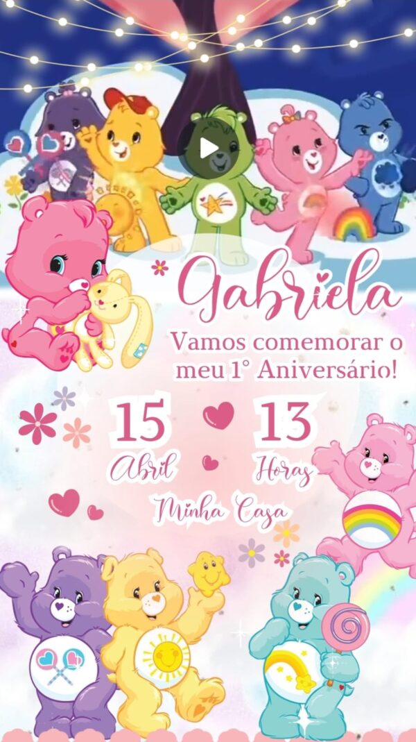 Convite Animado Ursinhos Carinhosos - Image 2