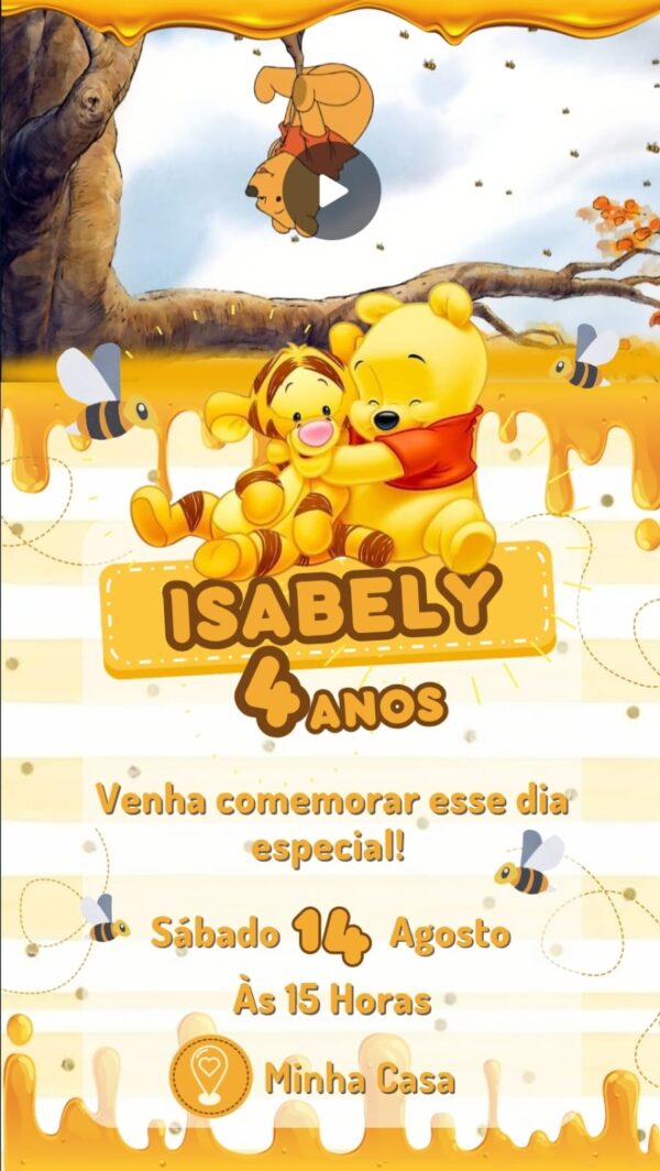 Convite Animado Ursinho Pooh - Image 2