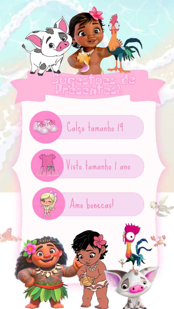 Convite Interativo Moana Baby - Image 3