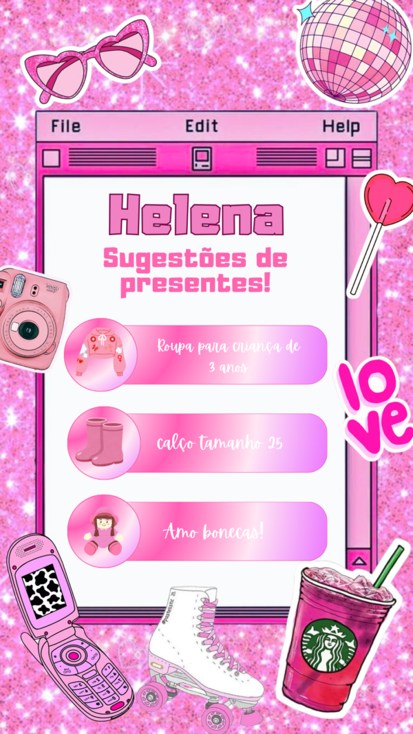Convite Interativo Menina Pink - Image 3