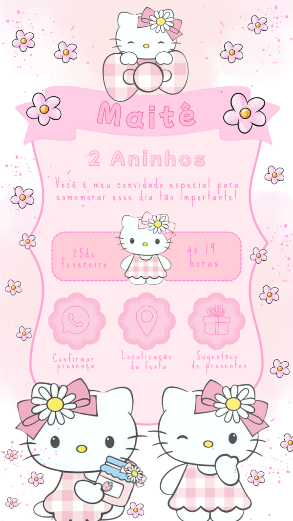 Convite Interativo Hello Kitty - Image 2