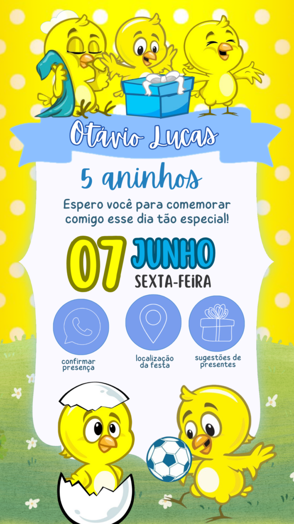 Convite Interativo Pintinho Amarelinho - Image 2