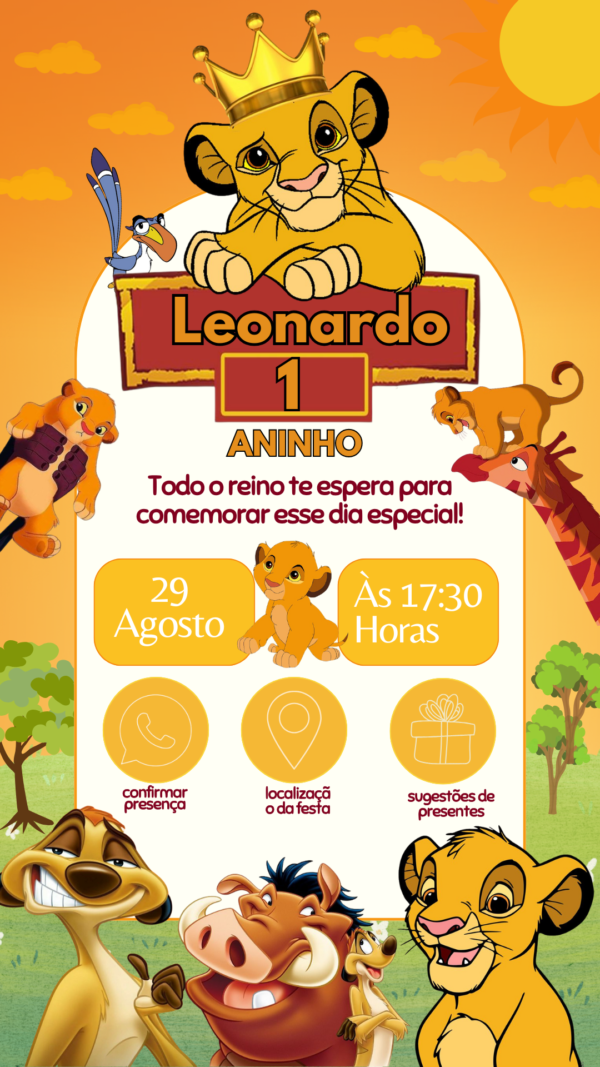 Convite Interativo Rei Leão - Image 2