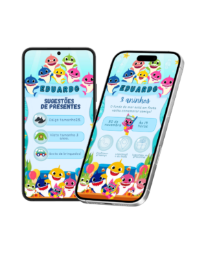 Convite Interativo Baby Shark