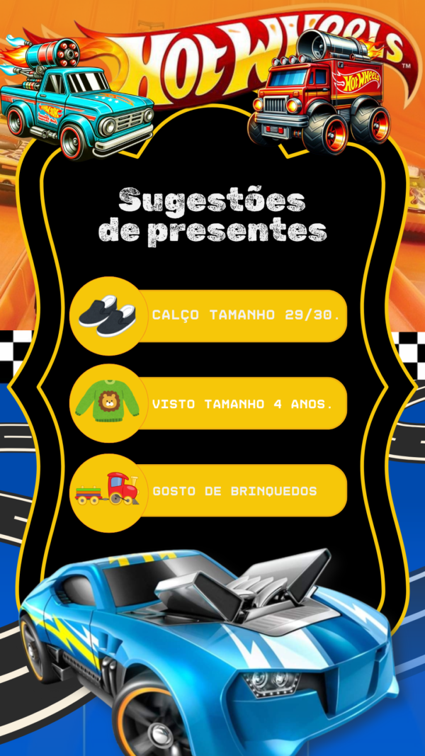Convite Interativo Hot Wheels 2 - Image 3