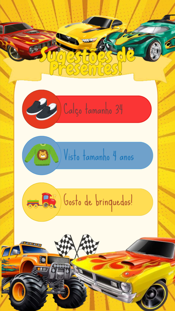 Convite Interativo Hot Wheels - Image 3