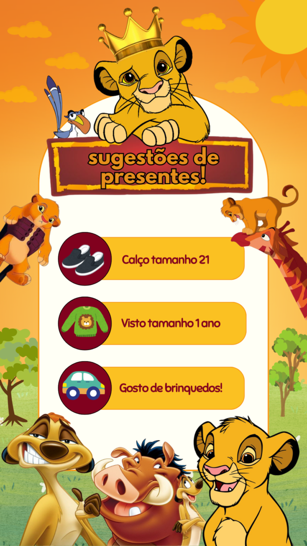 Convite Interativo Rei Leão - Image 3